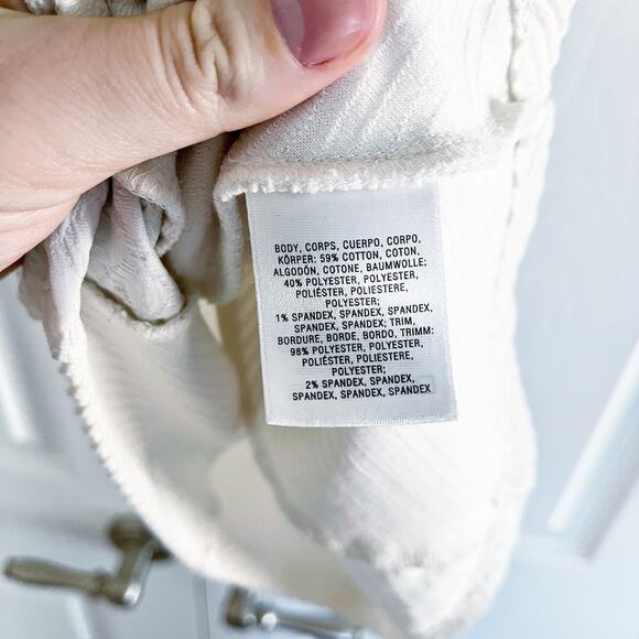 Deletta Anthropologie Ivory Textured Gavi Tank Top - Picture 5 of 8